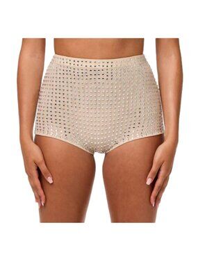 Crystal Studded Shorts in Bone by Naked Wardrobe